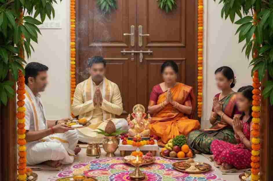 Rajesh Kumar Pandey North Indian Hindi pandit performing puja in Bangalore
