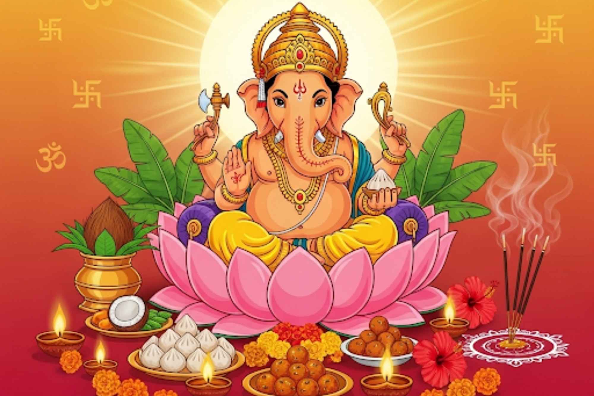 Ganesh Puja performed by North Indian Hindi pandit in Bangalore